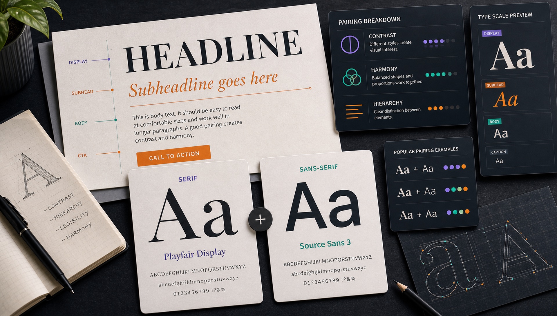 The Beginner's Guide to Font Pairing: 10 Combinations That Always Work blog cover